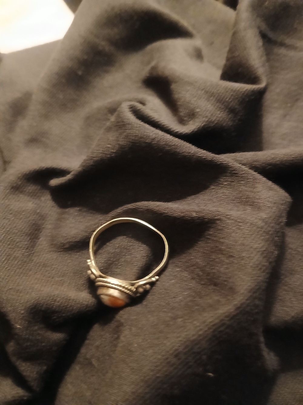 Italian flag Colors Sterling Silver Oyster Copper Turquoise Stone Ring  Size 8.5 - Picture 4 of 4